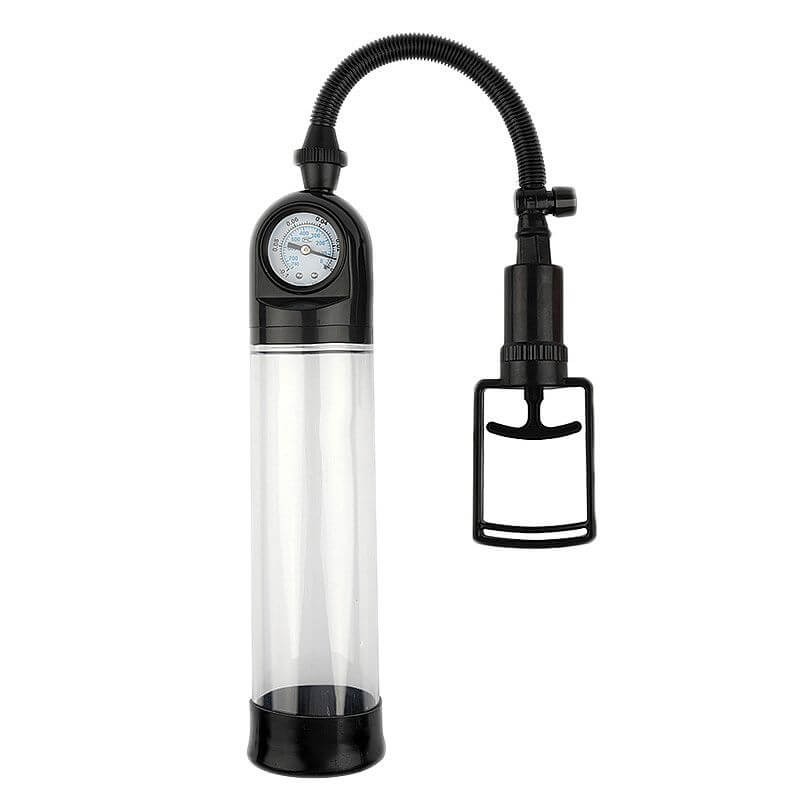 Bomba Peniana com Relógio de Pressão e Cápsula Vibratória - Penis Pump Power Up | 29,5 x 6 cm - 2