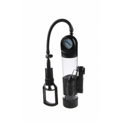 Foto 4 do produto Bomba Peniana com Relógio de Pressão e Cápsula Vibratória - Penis Pump Power Up | 29,5 x 6 cm