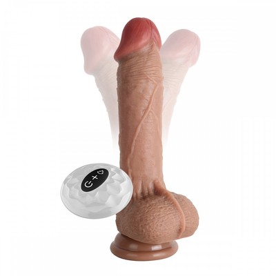 Foto 5 do produto Pênis Realístico Recarregável com Função Aquecimento, 7 Modos de Vibrações, 7 Modos de Rotação e Controle Remoto Sem Fio - Rotating Vibration Dildo | 15,5 x 3,6 cm