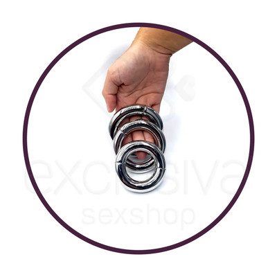 Foto 6 do produto Penis Ring - Anel Peniano Espesso com Divisórias, Feito em Aço Não Oxidante que Prolonga a Ereção e Retarda a Ejaculação | Disponível em 3 Tamanhos