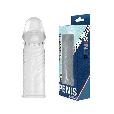 Capa Peniana Extensora em TPR Atóxico e Texturas Externa - Penis Sleeve | 12 x 3,7 cm