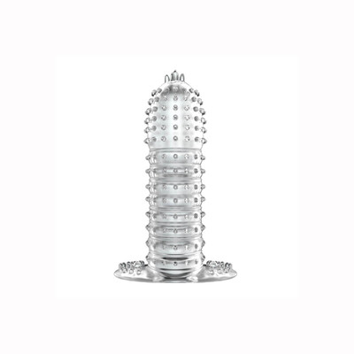 Foto 3 do produto Capa Peniana Escalonada com Cerdas Massageadoras e Base Estimuladora - Penis Sleeve New Stretchable | 12,1 x 3,5 cm