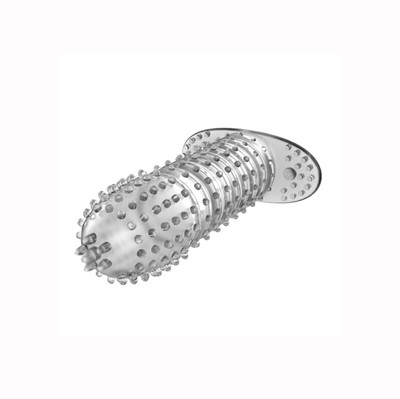 Foto 4 do produto Capa Peniana Escalonada com Cerdas Massageadoras e Base Estimuladora - Penis Sleeve New Stretchable | 12,1 x 3,5 cm