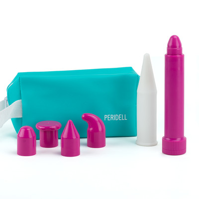 Foto 8 do produto Massageador Terapêutico Unissex com Vibração Multivelocidade, 4 Ponteiras Removíveis e Capa Auxiliar - Hot Flowers Peridell | 17 x 2,7 cm | Disponível em 2 Cores