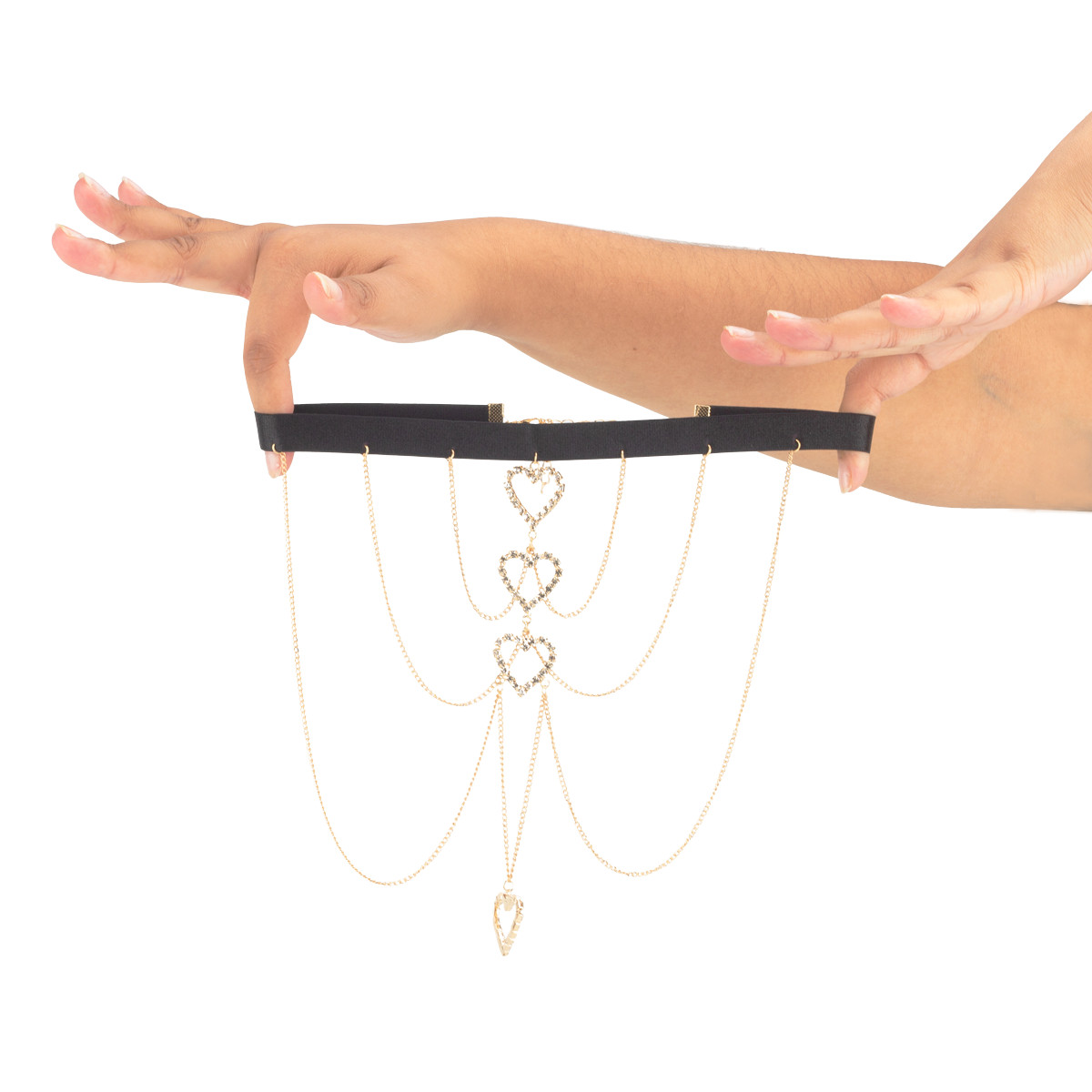 Persex Com Detalhes de Corações em Strass e Correntes - Yaffa Lingerie | Tamanho Único - 4