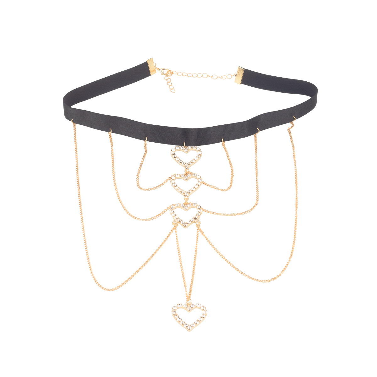 Persex Com Detalhes de Corações em Strass e Correntes - Yaffa Lingerie | Tamanho Único - 2