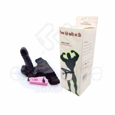 Foto 1 do produto Persue High Quality Sex Life - Cinta Peniana com Pênis que Possui Vibração Multivelocidade, Simulação de Gemidos e Controle Remoto com Fio - Veste até o GG
