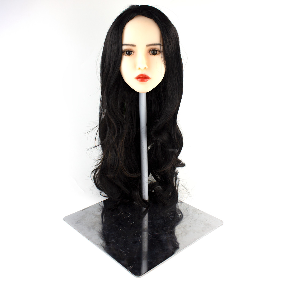 Peruca Levemente Ondulada no Tamanho Longo com Franjão em Fibra Sintética | Disponível em 21 Cores - 8