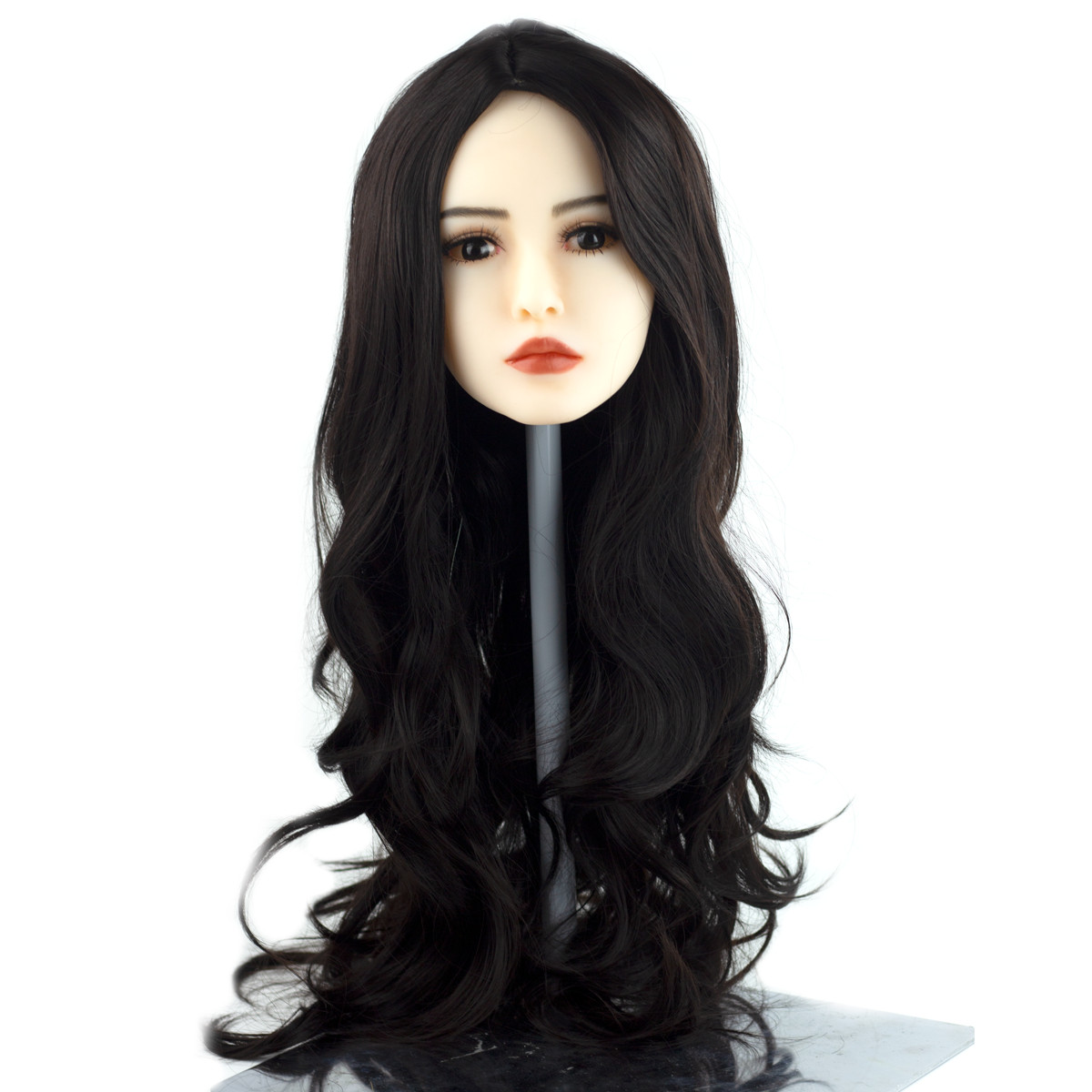 Peruca Levemente Ondulada no Tamanho Longo com Franjão em Fibra Sintética | Disponível em 21 Cores - 3