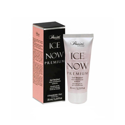 Foto 1 do produto Pessini Ice Now Premium - Gel Térmico Beijável para Sexo Oral - 35ml | Sabor: Strawberry Italy