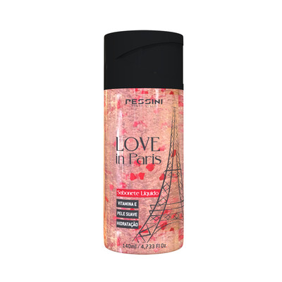 Sabonete Líquido Corporal com Esfoliantes em Forma de Coração - Pessini Love in Paris | 140 ml