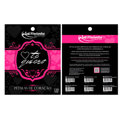 Petálas Perfumadas em Forma de Coração - La Pimienta Te Quiero | 120 Pétalas | Disponível em 2 Cores e 4 Aromas