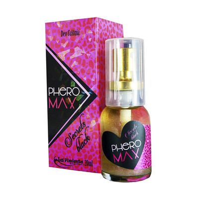 Deo Colônia com Feromônio Feminino - Phero Max Secrets Black - 20 ml