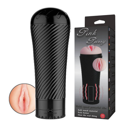 Foto 1 do produto Masturbador Lanterna com Vibração Multivelocidade e Forma de Vagina - Pink Pussy | 22 x 8,5 cm