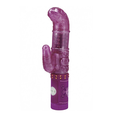 Foto 5 do produto Vibrador Rotativo com Estimulador Clitoriano e Ponto G, Possui 7 Modos de Vibração e 5 de Rotação - Pirates Janine's Cannon Fire - 25 x 4 cm