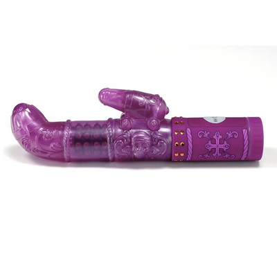 Foto 6 do produto Vibrador Rotativo com Estimulador Clitoriano e Ponto G, Possui 7 Modos de Vibração e 5 de Rotação - Pirates Janine's Cannon Fire - 25 x 4 cm