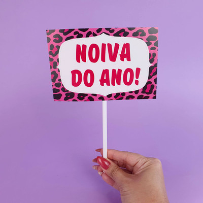 Plaquinhas para Despedida de Solteira (Noiva do Ano) - FestaChic