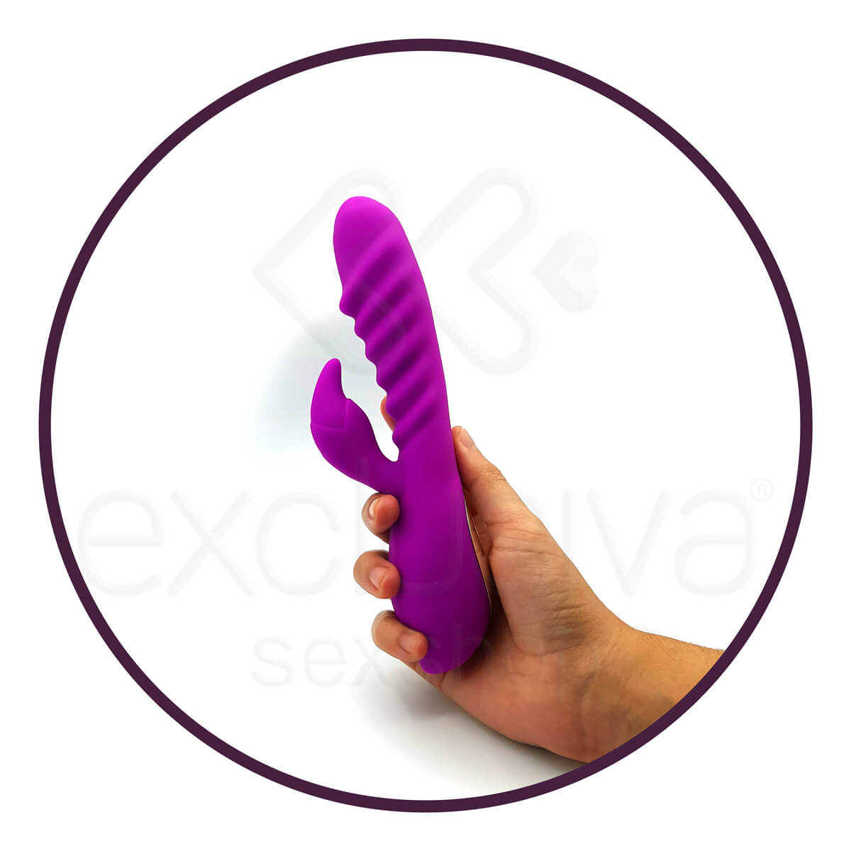 Vibrador Flexível Estimulador de Ponto G e Clítoris em Silicone Macio com 6 Modos de Vibrações e Função de Auto Aquecimento - 19,5 x 3,7 cm | Cor: Roxo - 4
