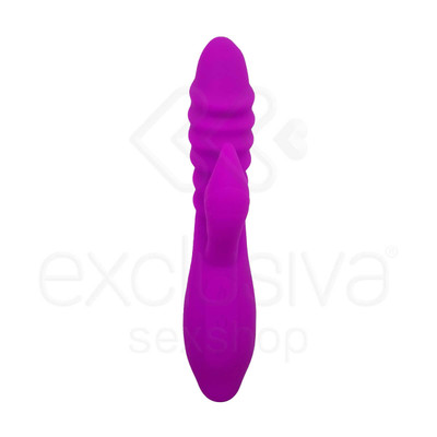 Foto 2 do produto Vibrador Flexível Estimulador de Ponto G e Clítoris em Silicone Macio com 6 Modos de Vibrações e Função de Auto Aquecimento - 19,5 x 3,7 cm | Cor: Roxo