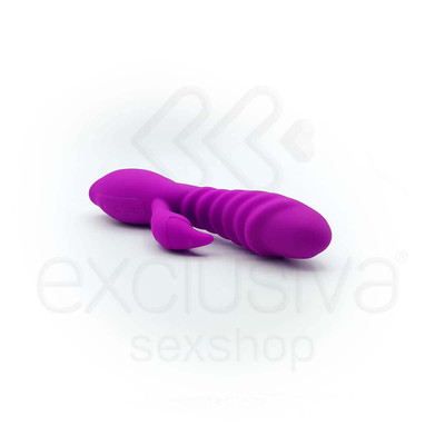 Foto 3 do produto Vibrador Flexível Estimulador de Ponto G e Clítoris em Silicone Macio com 6 Modos de Vibrações e Função de Auto Aquecimento - 19,5 x 3,7 cm | Cor: Roxo