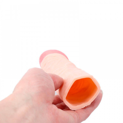 Foto 5 do produto Pleasure Extender Penis Extension 3 - Capa Peniana Realística em Cyberskin com Glande Definida, Veias Salientes e Preenchimento Interno - 19,8 x 3,9 cm