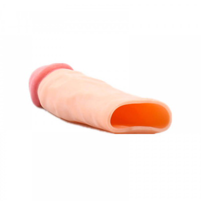 Foto 4 do produto Pleasure Extender Penis Extension - Capa Peniana em Cyberskin com Glande Definida e Veias Salientes - 18,5 x 4,2 cm
