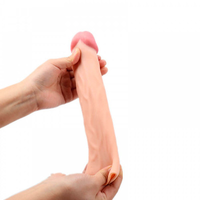 Foto 6 do produto Pleasure Extender Penis Extension - Capa Peniana em Cyberskin com Glande Definida e Veias Salientes - 18,5 x 4,2 cm