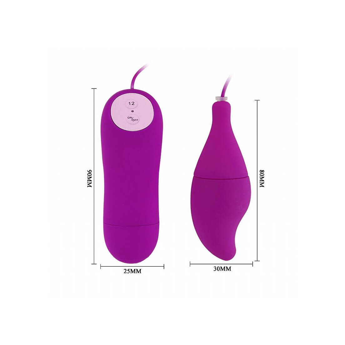 Cápsula Vibratória com 12 Modos de Vibração, Controle Remoto com Fio - Pleasure Shell - 8 x 3 cm - 4