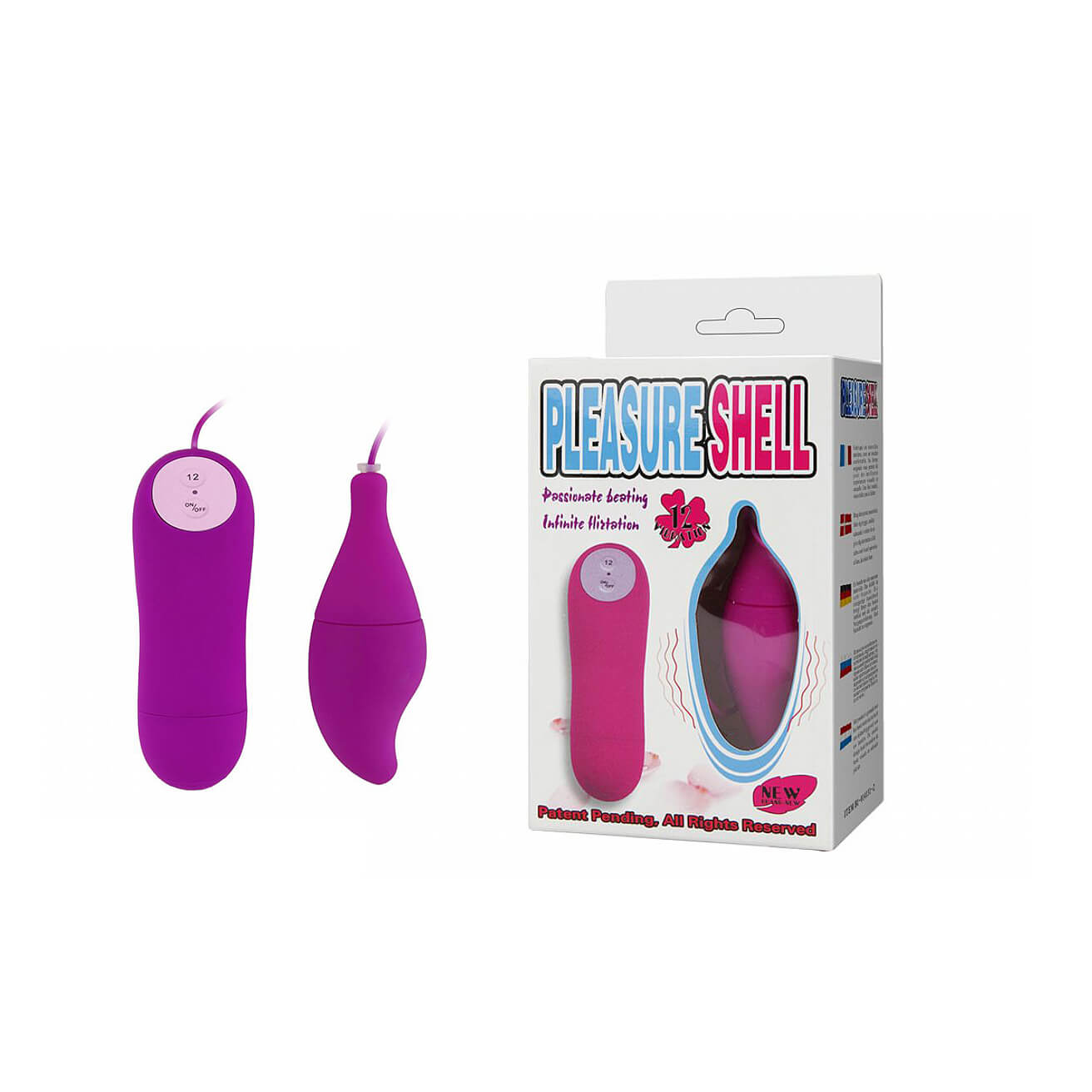 Cápsula Vibratória com 12 Modos de Vibração, Controle Remoto com Fio - Pleasure Shell - 8 x 3 cm - 1