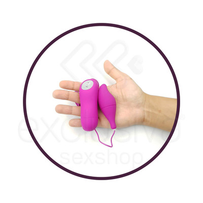 Cápsula Vibratória com 12 Modos de Vibração, Controle Remoto com Fio - Pleasure Shell - 8 x 3 cm