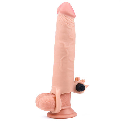 Capa Peniana Extensora com Estimulador de Clitóris, Anel Escrotal, Preenchimento na Ponta e Cápsula Vibratória - Pleasure X-Tender Series | 11 x 3,5 cm | Disponível em 2 Cores