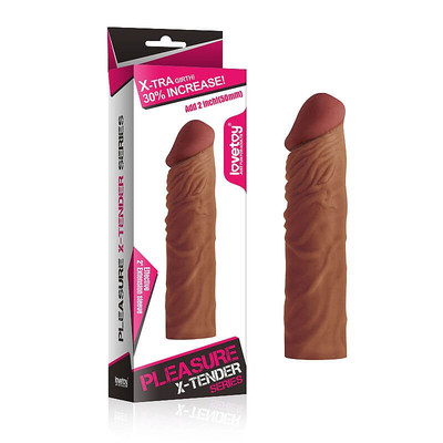 Foto 3 do produto Capa Peniana Extensora em TPE Ultra Macio com Glande Definida Preenchida e Veias Salientes - Pleasure X-Tender Series | 19,5 x 4 cm | Disponível em 2 Cores