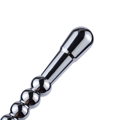 Foto 2 do produto Plug Anal em Aço com Chicote de Correntes - Bondage Kits | 16 x 2,6 cm