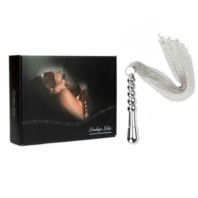 Plug Anal em Aço com Chicote de Correntes - Bondage Kits | 16 x 2,6 cm