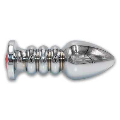 Foto 3 do produto Plug Anal em Aço com Cristal Brilhante na Base - 8,9 x 4,3 cm | Cor: Roxo