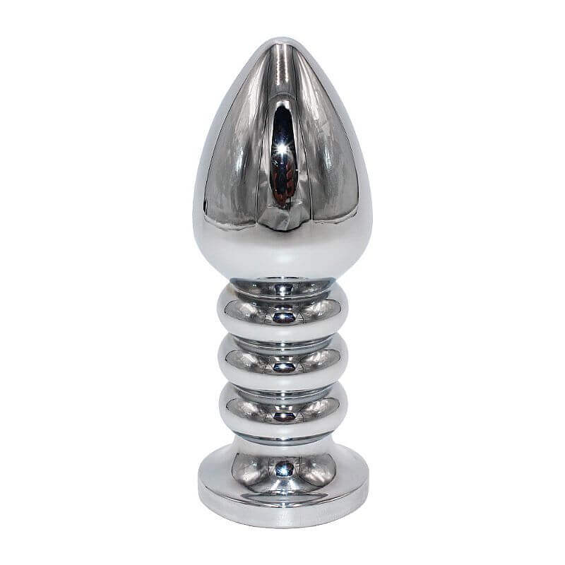 Plug Anal em Aço com Cristal Brilhante na Base - 8,9 x 4,3 cm | Cor: Vermelho - 2