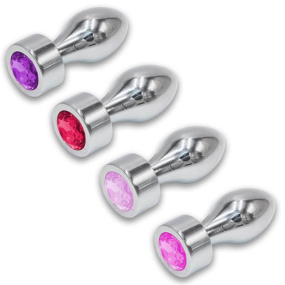 Foto 8 do produto Plug Anal em Aço com Cristal Brilhante Tamanho P - Lust Metal Hive Pug | 7,8 x 2,9 cm | Disponível em 4 Cores