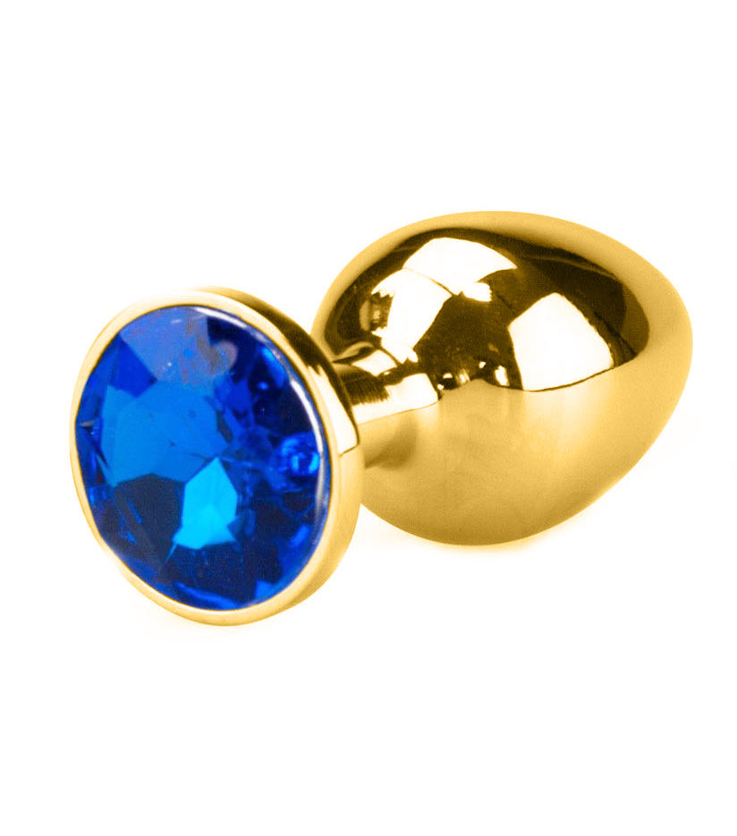 Plug Anal em Alumínio Polido Dourado com Detalhe de Joia na Base - Tamanho: G | Disponível em 4 Cores - 3