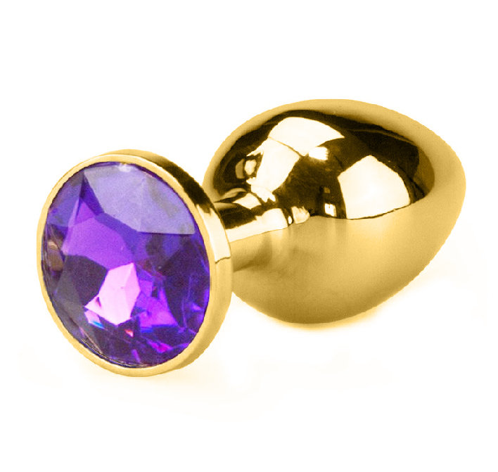 Plug Anal em Alumínio Polido Dourado com Detalhe de Joia na Base - Tamanho: G | Disponível em 4 Cores - 5