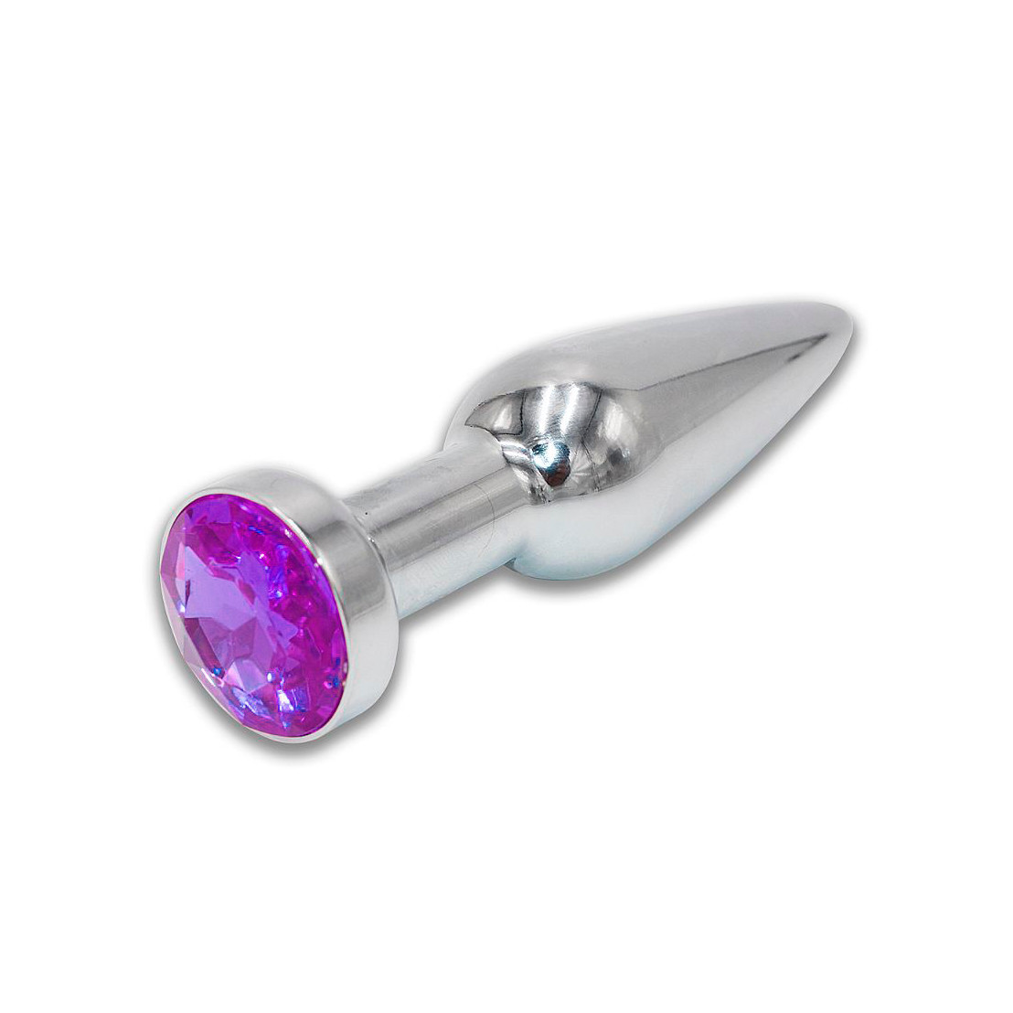 Plug Anal Cônico Alongado em Aço com Joia na Base - 9,3 x 2,8 cm | Disponível em 4 Cores - 4