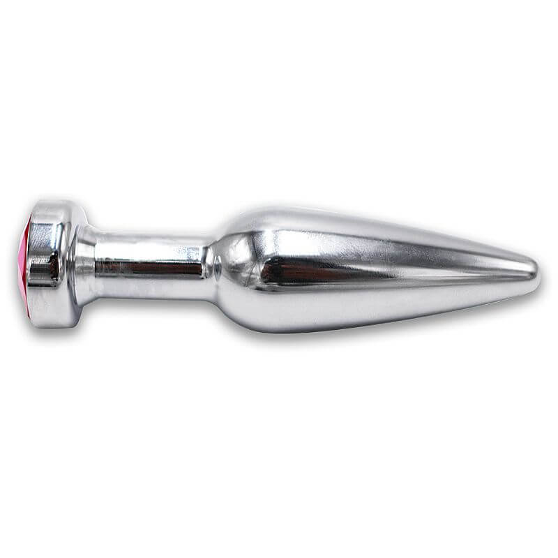 Plug Anal Cônico Alongado em Aço com Joia na Base - 9,3 x 2,8 cm | Disponível em 4 Cores - 8