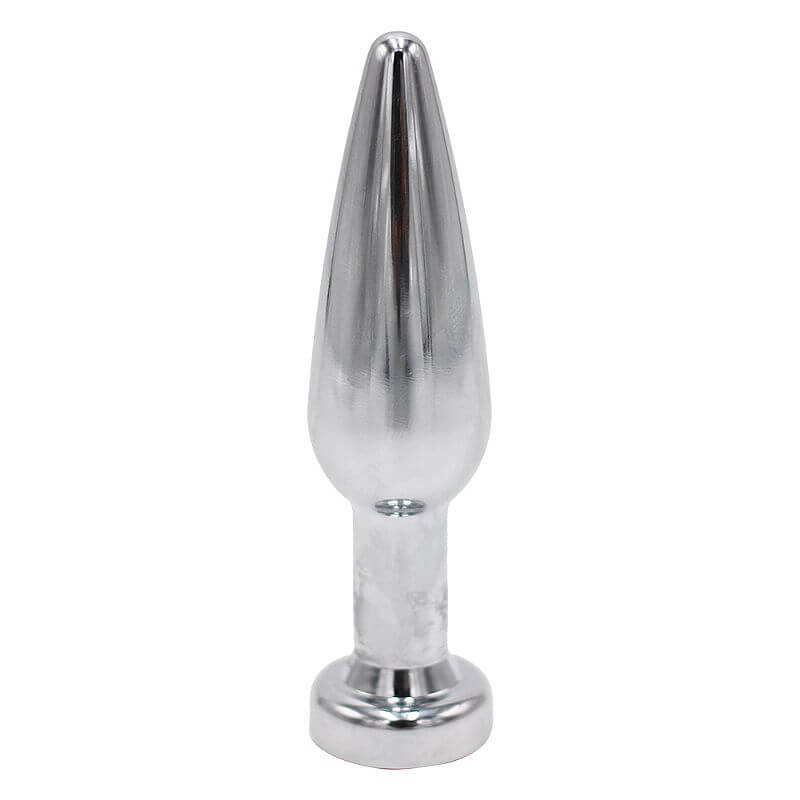 Plug Anal Cônico Alongado em Aço com Joia na Base - 9,3 x 2,8 cm | Disponível em 4 Cores - 6