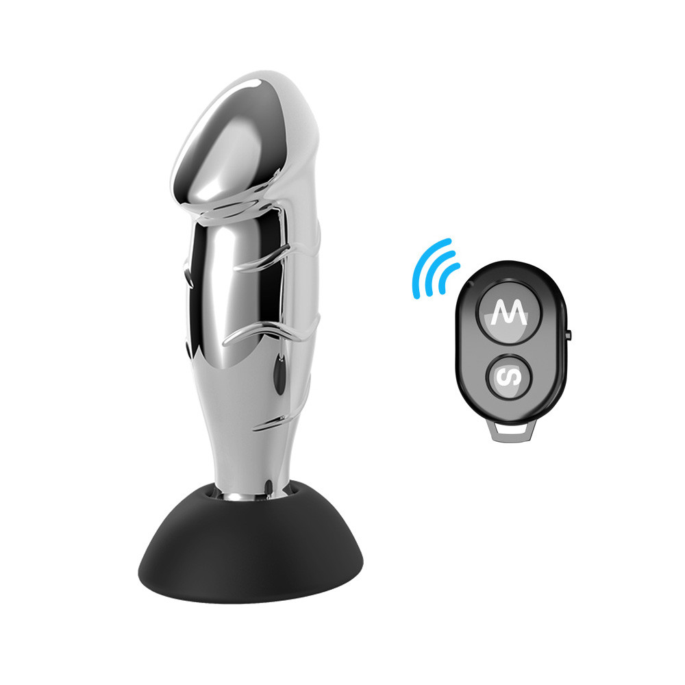 Plug Anal de Aço em Formato de Pênis com 10 Modos de Vibrações e Controle Remoto sem Fio- Massager | 11,2 x 3,9 cm - 2