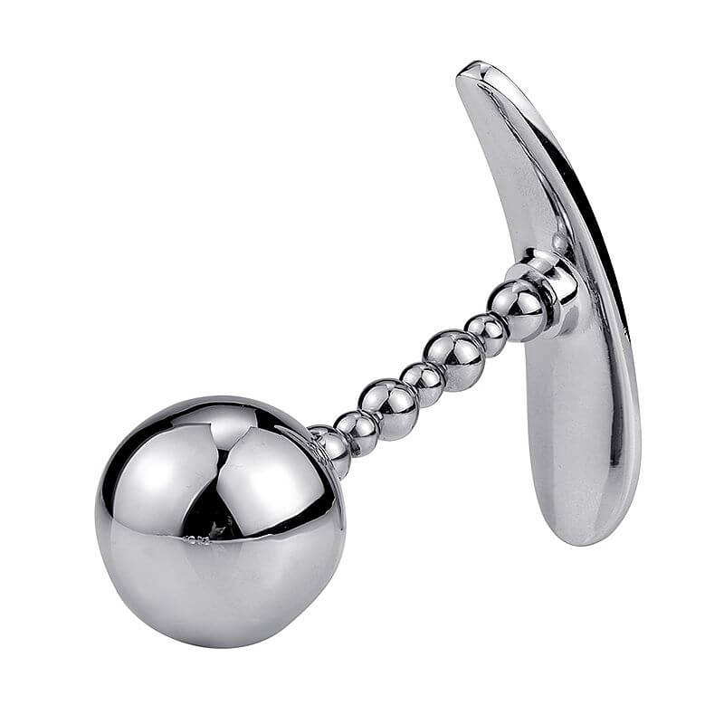 Plug Anal em Aço com Haste Escalonada, Bola e Joia - 7,3 x 3,2 x 0,8 cm | Disponível em 6 Cores - 1