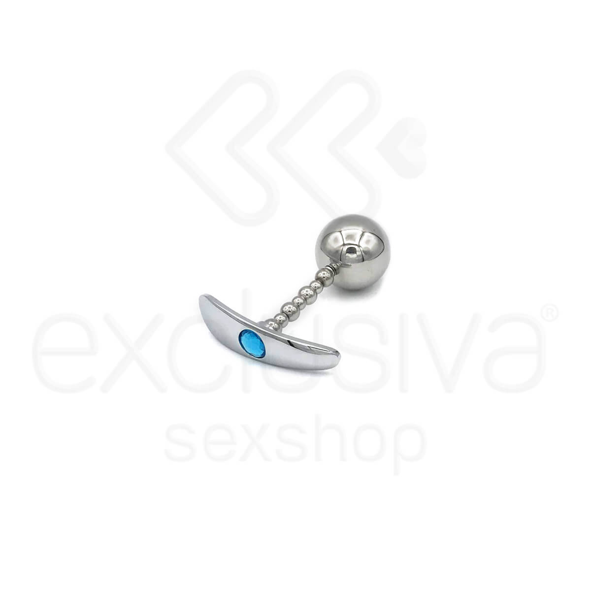 Plug Anal em Aço com Haste Escalonada, Bola e Joia - 7,3 x 3,2 x 0,8 cm | Disponível em 6 Cores - 4