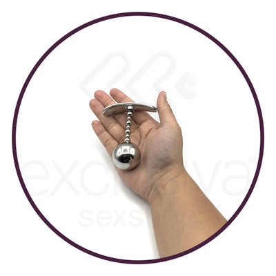 Foto 9 do produto Plug Anal em Aço com Haste Escalonada, Bola e Joia - 7,3 x 3,2 x 0,8 cm | Disponível em 6 Cores