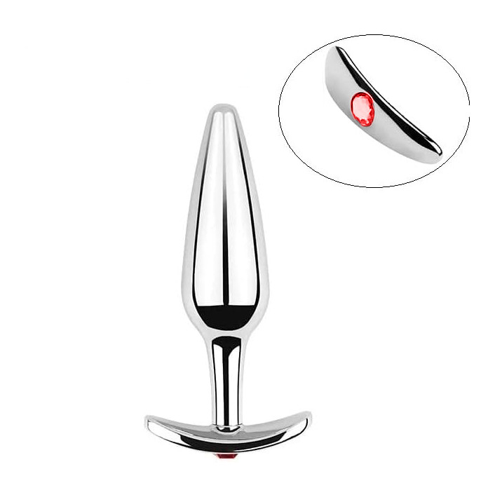 Plug Anal em Aço Inoxidável com Base Removível e Pedra Brilhante - SI | 9,7 x 2,7 cm | Disponível em 2 Cores - 2