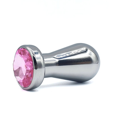Foto 3 do produto Plug Anal em Aço Inoxidável com Detalhe de Joia na Base - 6,8 x 3,9 cm | Disponível em 5 Cores