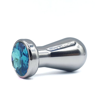 Foto 4 do produto Plug Anal em Aço Inoxidável com Detalhe de Joia na Base - 6,8 x 3,9 cm | Disponível em 5 Cores