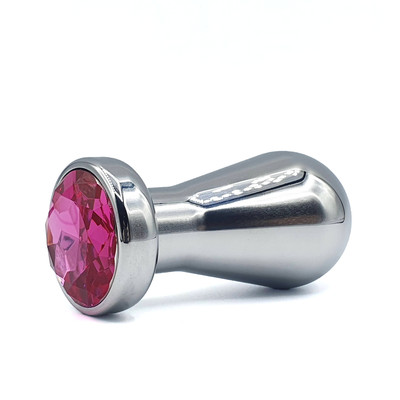 Foto 5 do produto Plug Anal em Aço Inoxidável com Detalhe de Joia na Base - 6,8 x 3,9 cm | Disponível em 5 Cores
